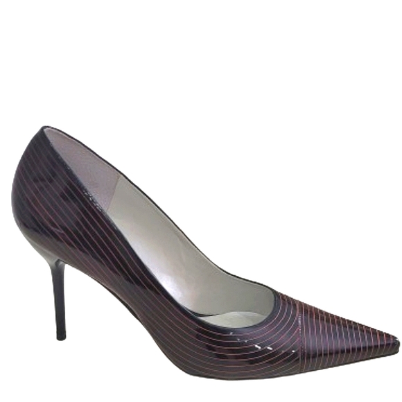 BCBGirls Black & Red Striped Patent Leather Stilettos- Like New - Picture 2 of 15